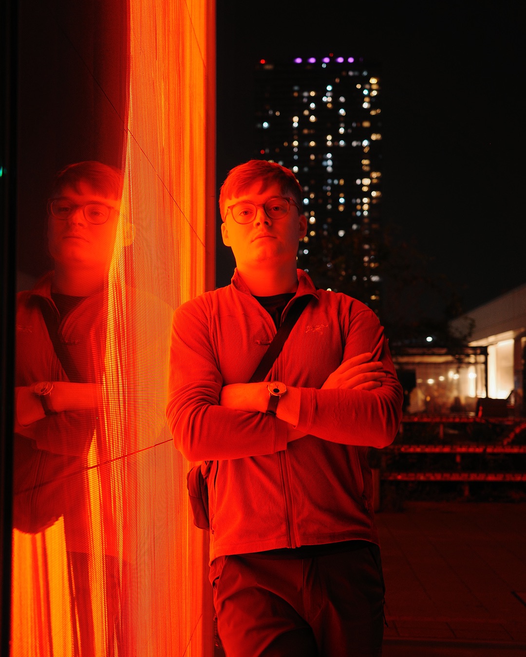Vibrant Tokyo street scene with neon lights and bustling activity